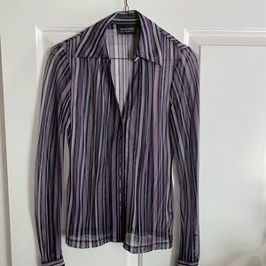 NY & Co stripe sheer blouse.